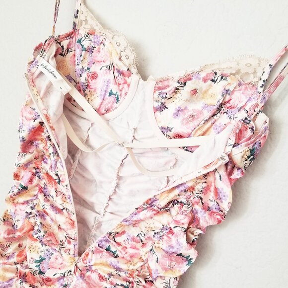 FOR LOVE & LEMONS Gardenia Mini Dress S Ruched Sweetheart Corset Romantic $228 - Picture 15 of 16